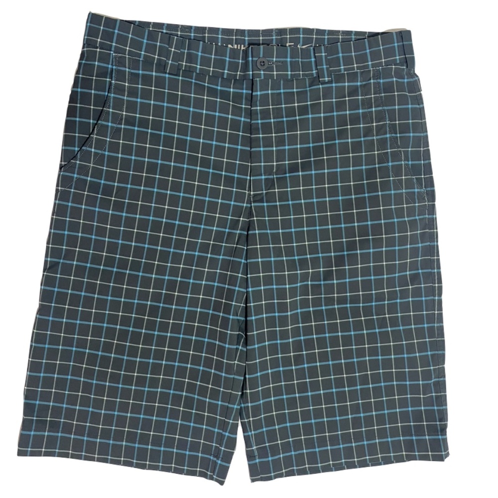 Nike 32 x 12" Gray Check Men's FitDry Golf Performance Shorts